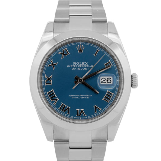 2020 PAPERS Rolex DateJust 41 AZZURRO BLUE Steel 41mm 126300 Watch BOX