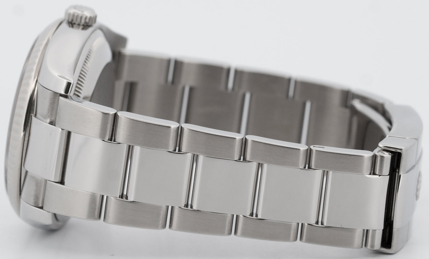 Rolex Oyster Perpetual Date BLUE 18K Gold Steel 34mm Fluted OYSTER 115234 Watch