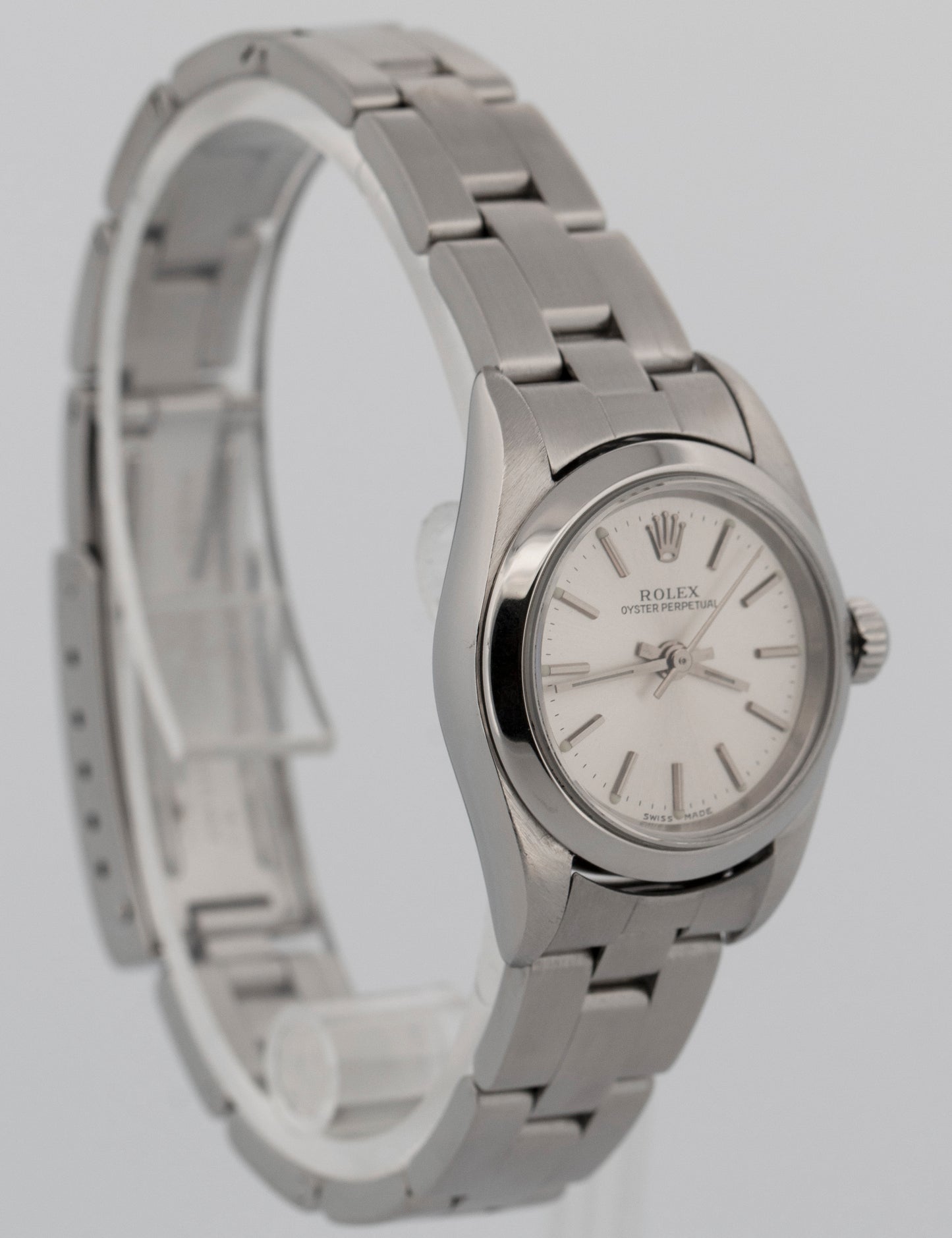 Rolex Oyster Perpetual SILVER Stainless Steel 24mm Automatic 76080 Watch