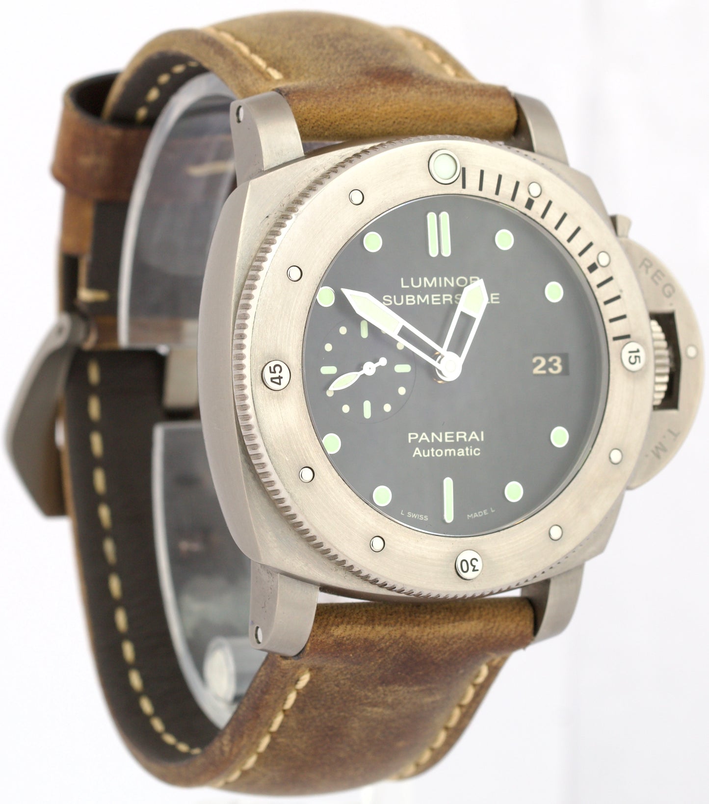 PAPERS Panerai Luminor Submersible PAM 305 Titanium Leather 47mm PAM00305 BOX