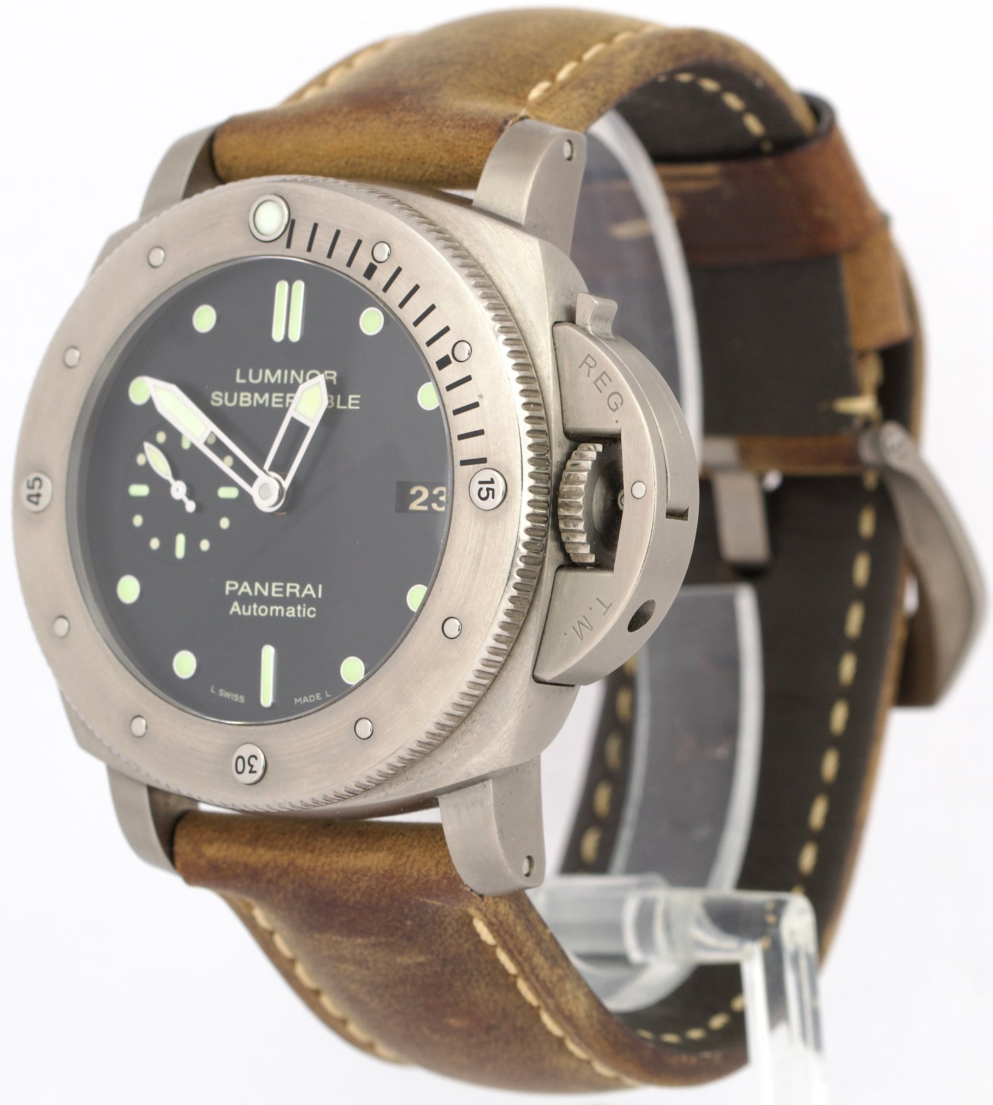 PAPERS Panerai Luminor Submersible PAM 305 Titanium Leather 47mm PAM00305 BOX