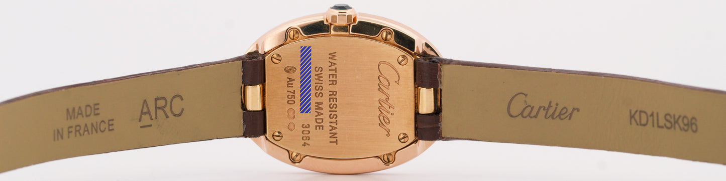 2022 PAPERS Cartier Baignoire SILVER 18K Rose Gold Quartz 23mm 3064 W8000007