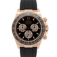 PAPERS Rolex Daytona 18K Rose Gold Black SUNDUST Oysterflex Watch 126515 LN BOX