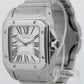 PAPERS Cartier Santos 100 Large WHITE Steel 38mm 2656 / W200737G Watch BOX