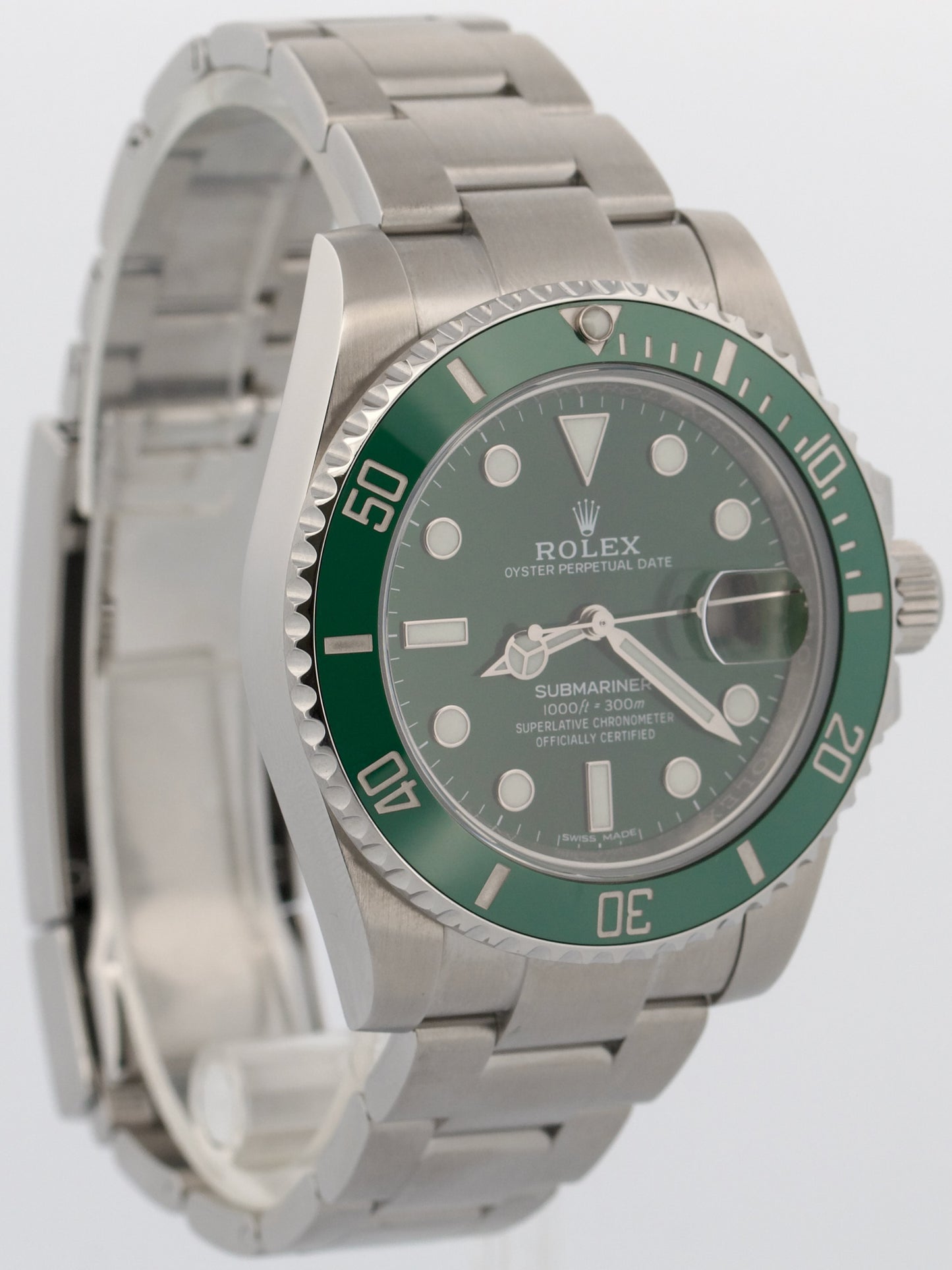 2017 PAPERS Rolex Submariner HULK Ceramic Steel Green 40mm 116610 LV Watch BOX