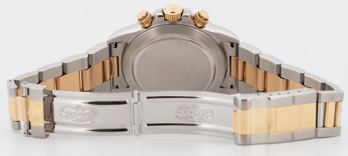 Rolex Daytona Cosmograph Black Two-Tone 18K Yellow Gold Steel Watch 16523
