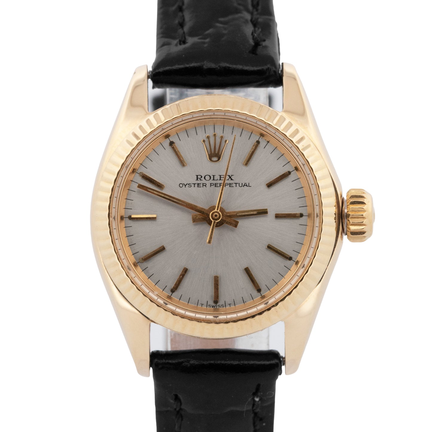 Rolex Oyster Perpetual 26mm Silver Yellow Gold Automatic 6619 Watch