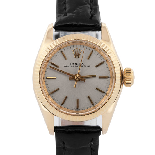 Rolex Oyster Perpetual 26mm Silver Yellow Gold Automatic 6619 Watch