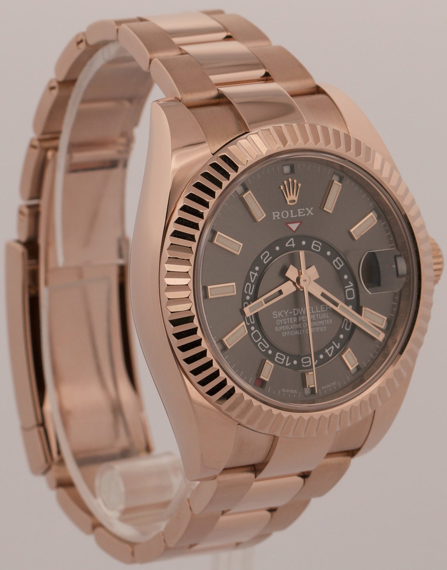 2023 Rolex Sky-Dweller 18K Rose Gold Slate Rhodium Oyster 42mm 326935 Box Papers