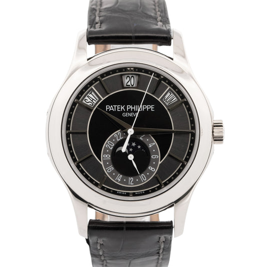 Patek Philippe Annual Calendar Moonphase 18K White Gold GRAY BLACK 40mm 5205G