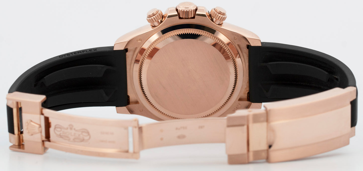 PAPERS Rolex Daytona 18K Rose Gold Black SUNDUST Oysterflex Watch 126515 LN BOX