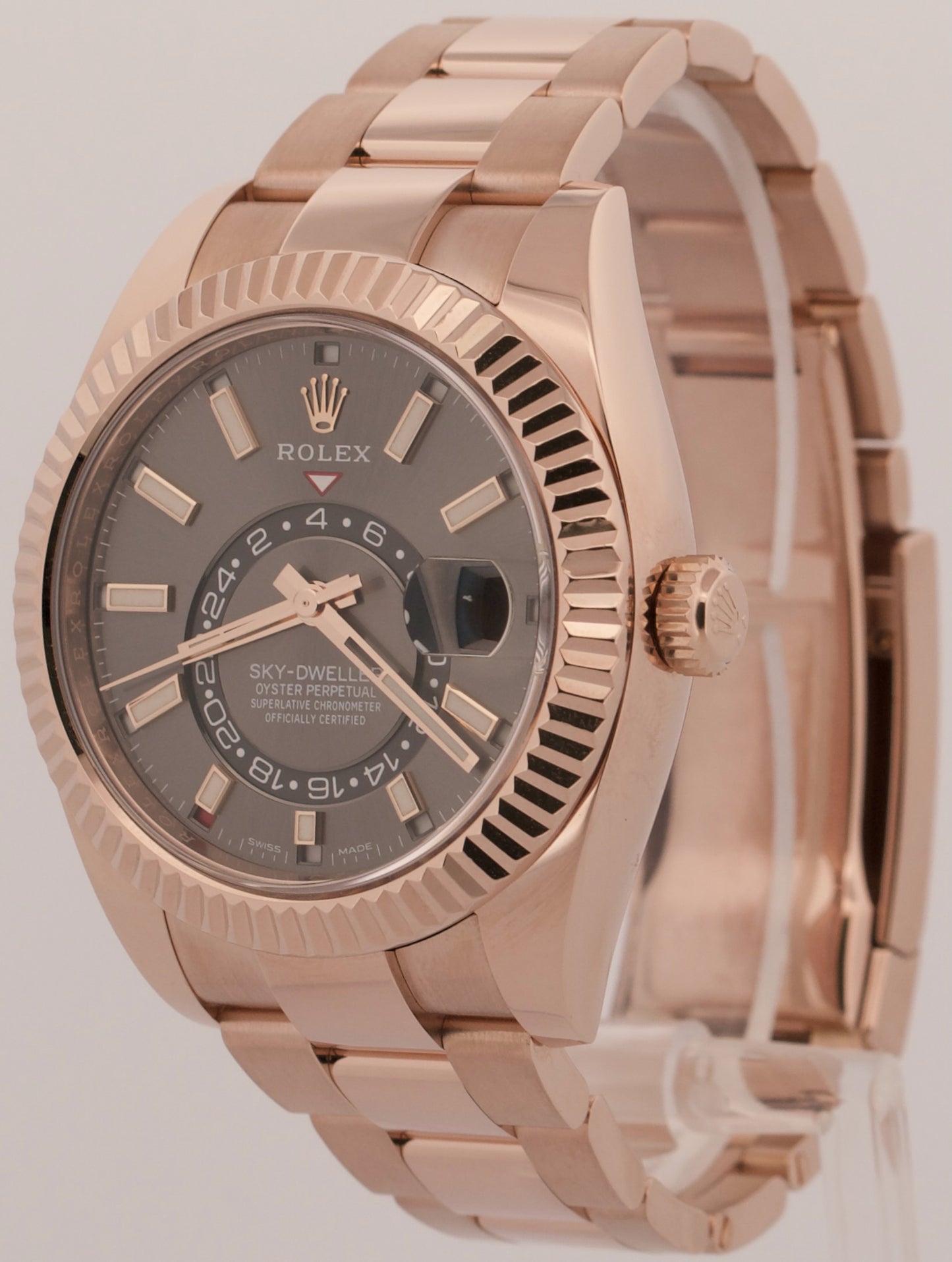 2023 Rolex Sky-Dweller 18K Rose Gold Slate Rhodium Oyster 42mm 326935 Box Papers