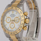 PAPERS Rolex Daytona Cosmograph WHITE Two-Tone 18K Yellow Gold Steel 116503 BOX