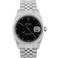 Rolex DateJust 36mm BLACK Dial Stainless Steel JUBILEE Engine-Turned Watch 16220