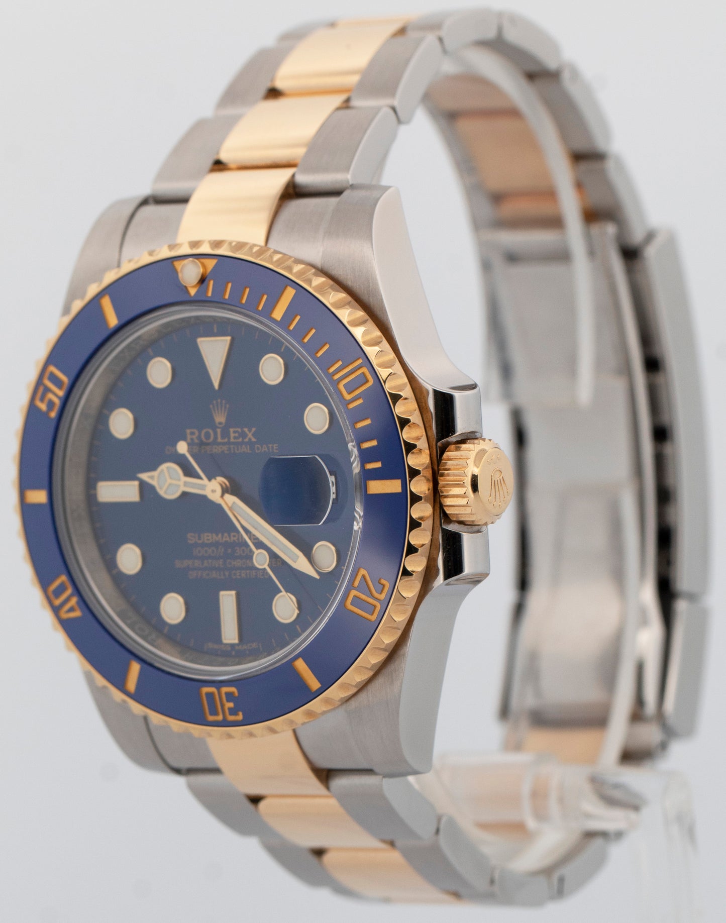 2018 PAPERS Rolex Submariner Date BLUE Two-Tone Gold 40mm 116613 LB Watch BOX