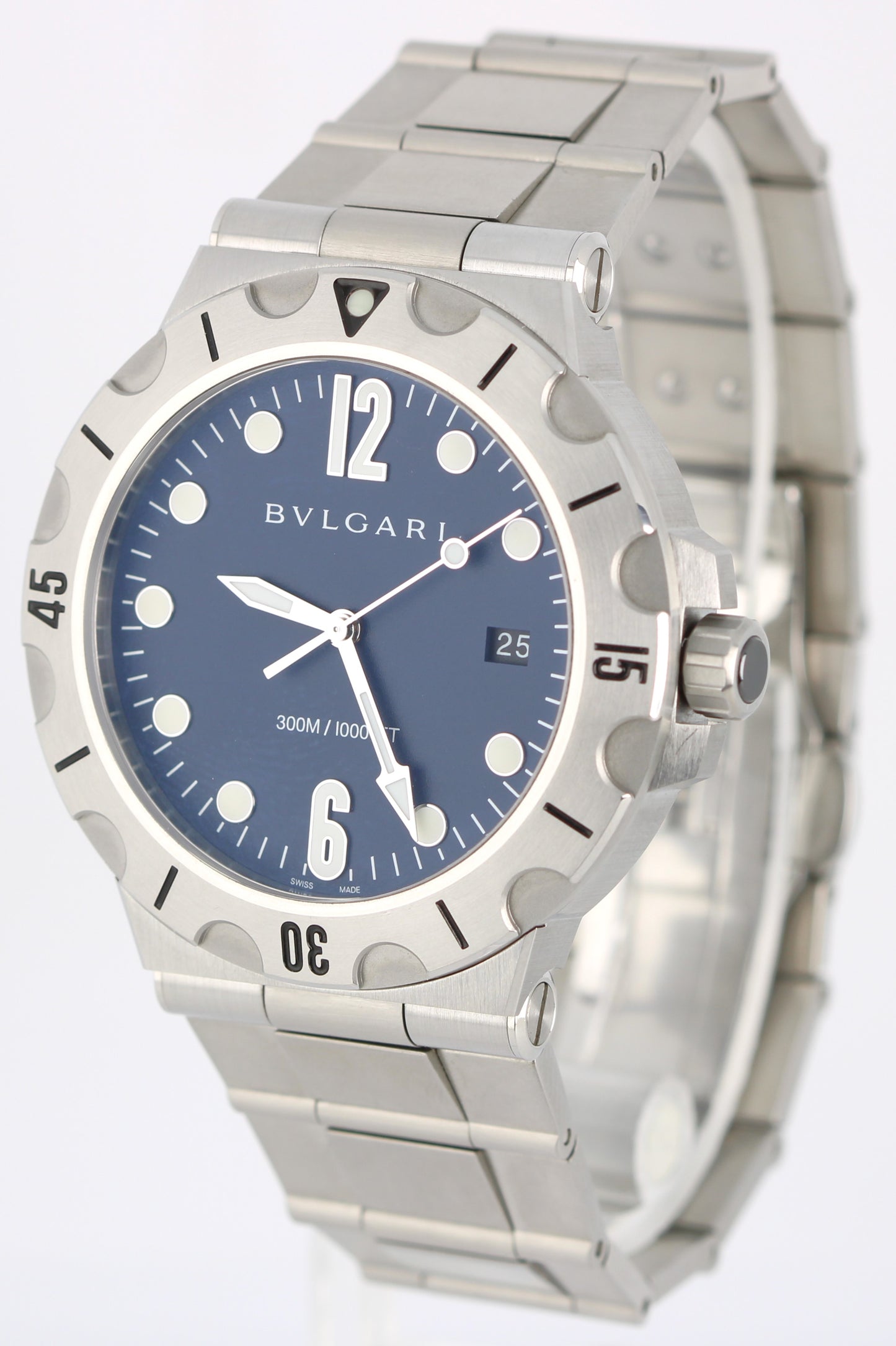 MARCH 2026 PAPERS Bvlgari Diagono Scuba Steel Blue 41mm DP41SSD 102586 Watch BOX