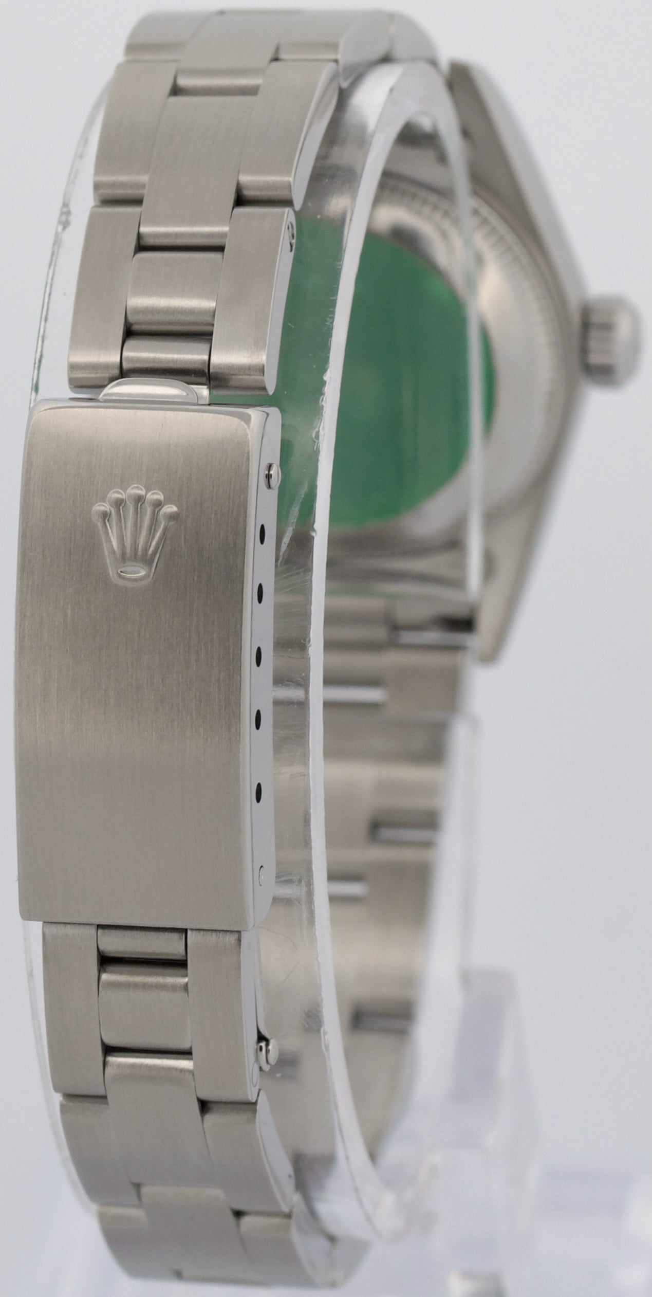 Rolex Oyster Perpetual 24mm SILVER Stainless Steel Oyster NO-HOLES Watch 76080