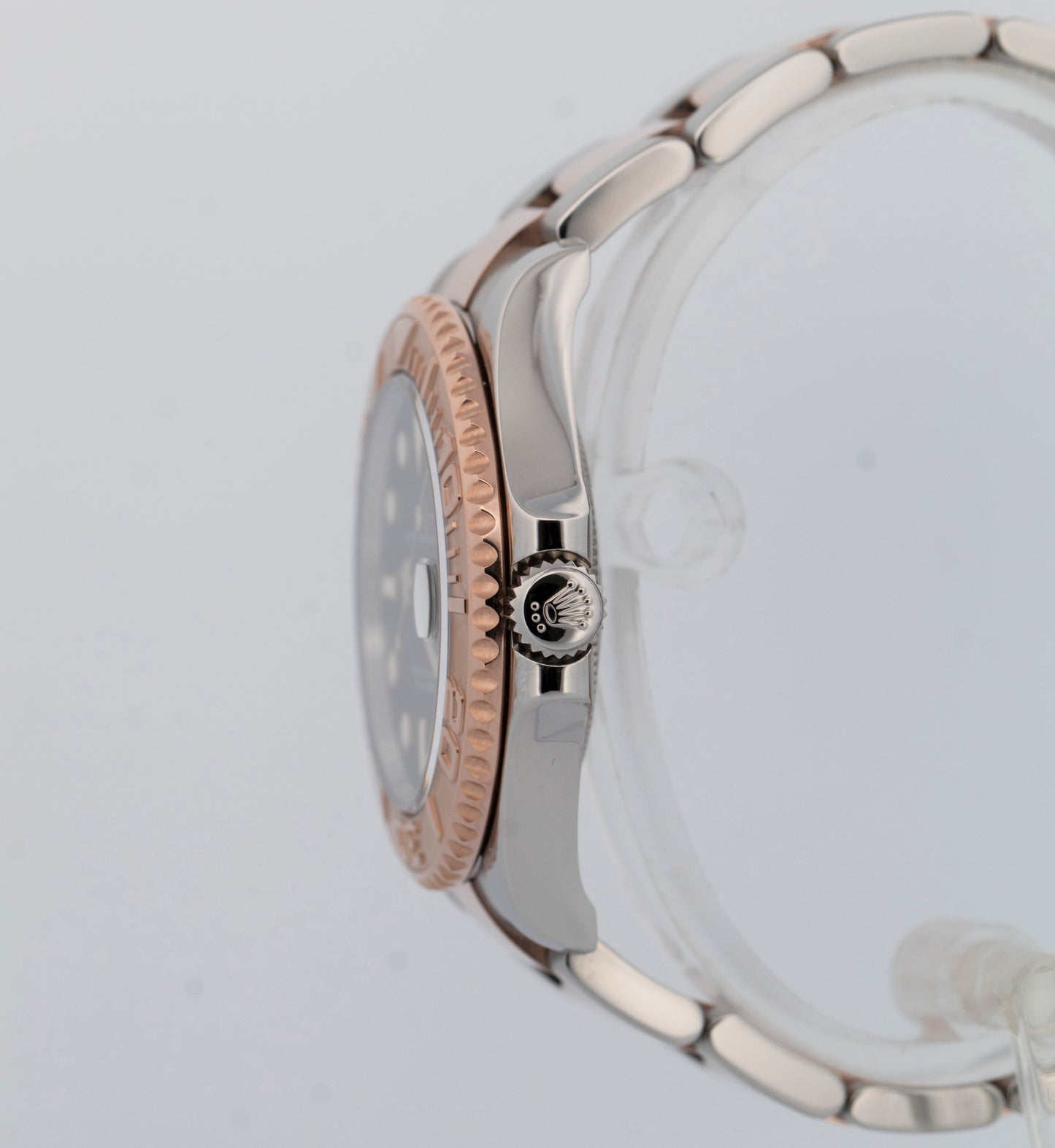 PAPERS Rolex Yacht-Master 37mm Two-Tone Steel Rose Gold BLACK Watch 268621 BOX