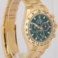 PAPERS Rolex Daytona Cosmograph GREEN 40mm 18K Yellow Gold Watch 116508 BOX