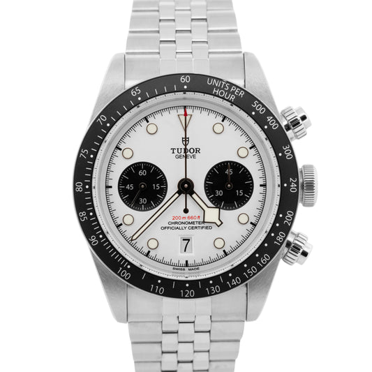 2025 PAPERS Tudor Black Bay Chrono 41mm PANDA White Jubilee Watch 79360 BOX