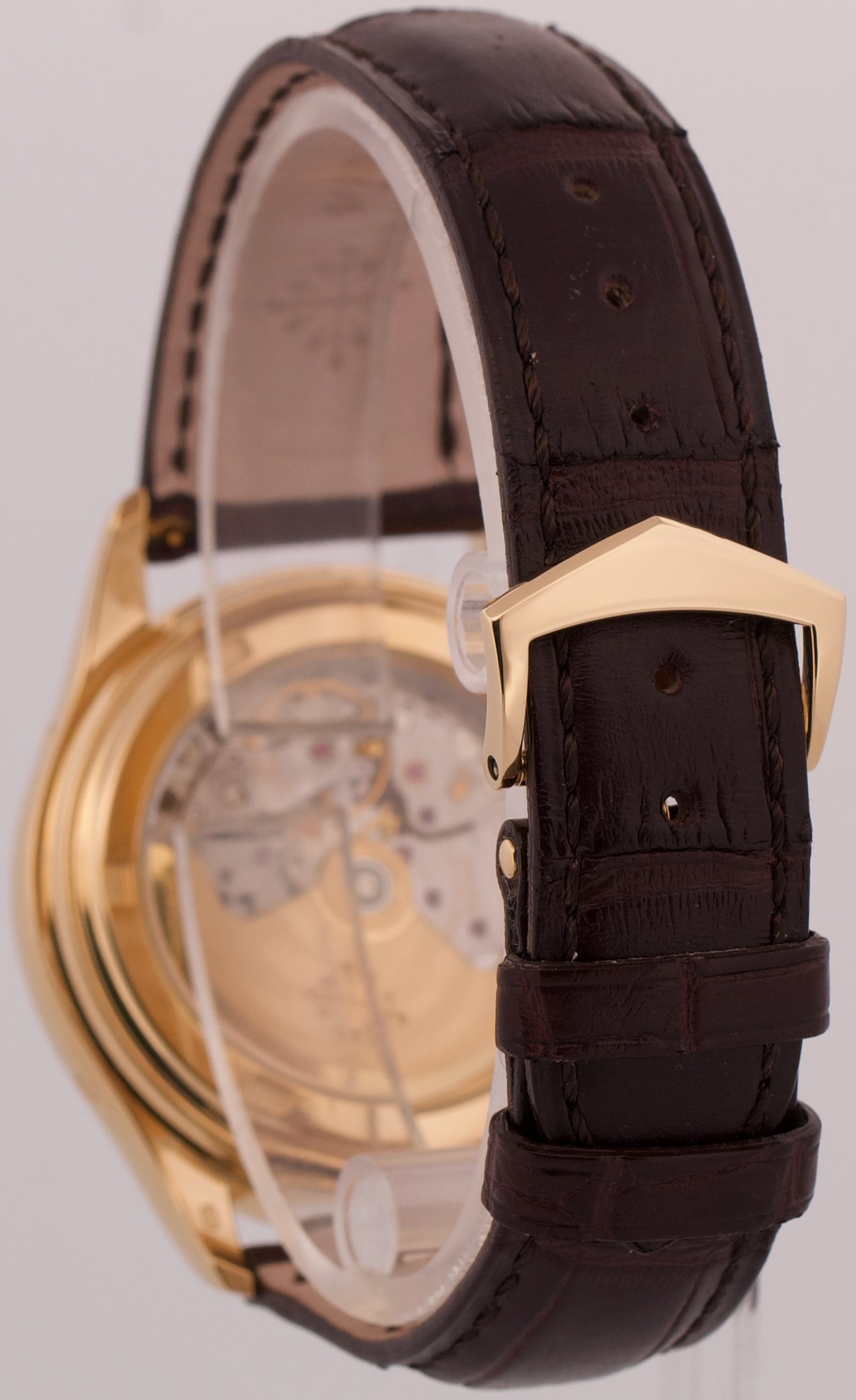 Patek Philippe Annual Calendar 18k Yellow Gold WHITE Leather 39mm 5146J Watch