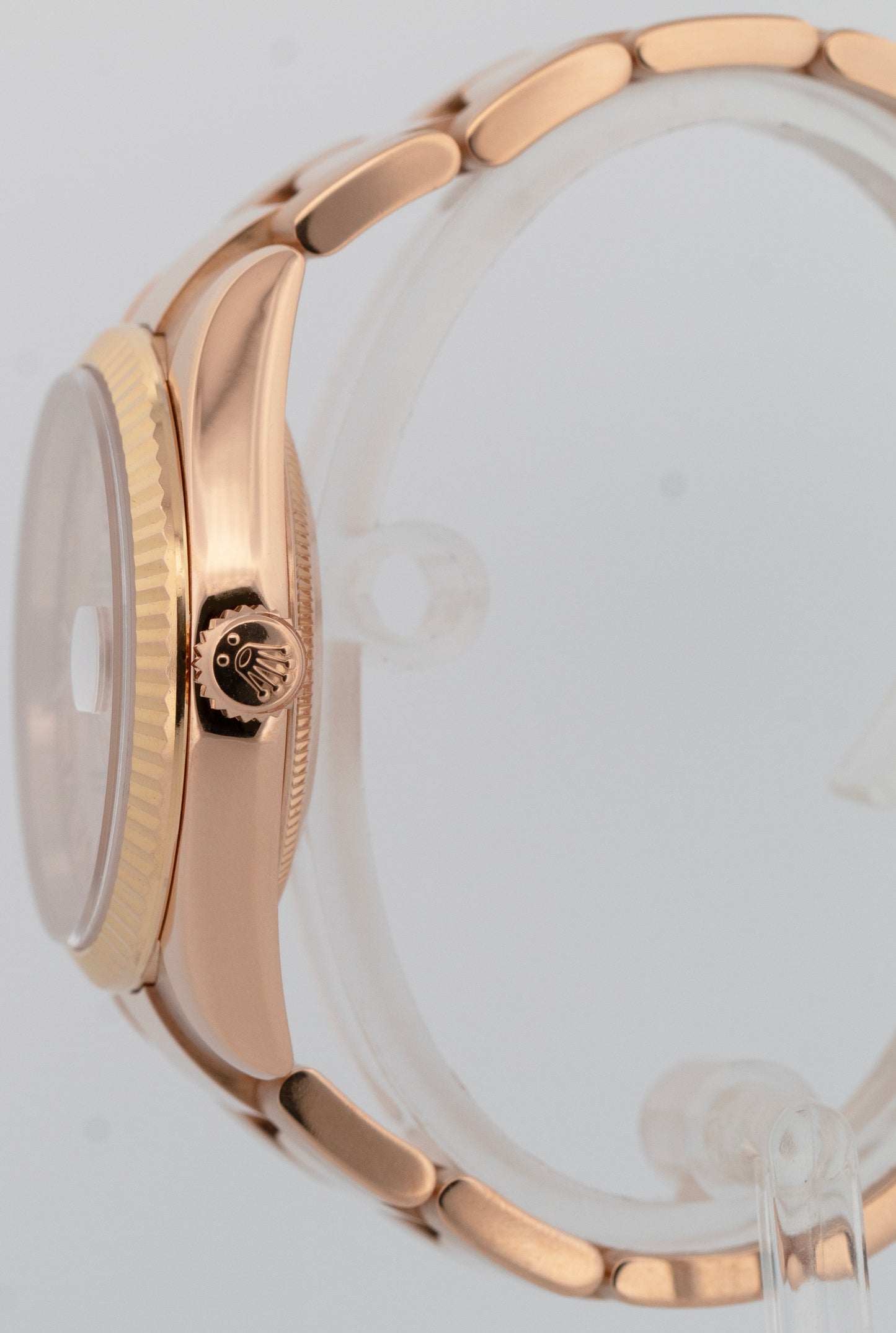 Rolex Day-Date Pink Roman Dial 18k Rose Gold Fluted OYSTER 36mm Watch 118235 BOX