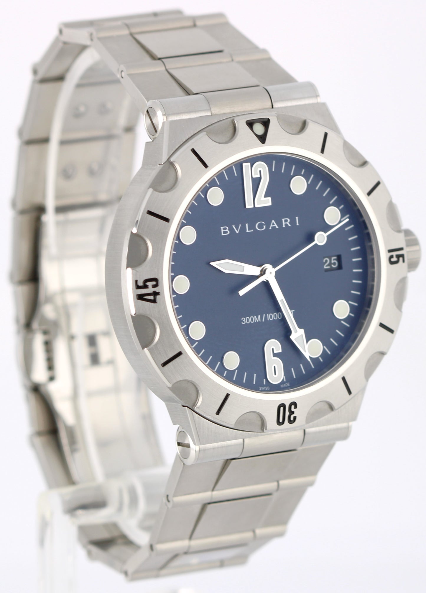 MARCH 2026 PAPERS Bvlgari Diagono Scuba Steel Blue 41mm DP41SSD 102586 Watch BOX