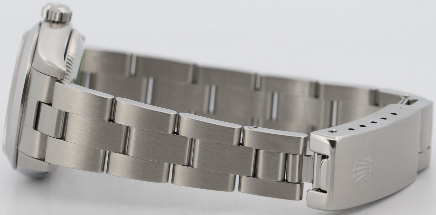 Rolex Oyster Perpetual 24mm SILVER Stainless Steel Oyster NO-HOLES Watch 76080