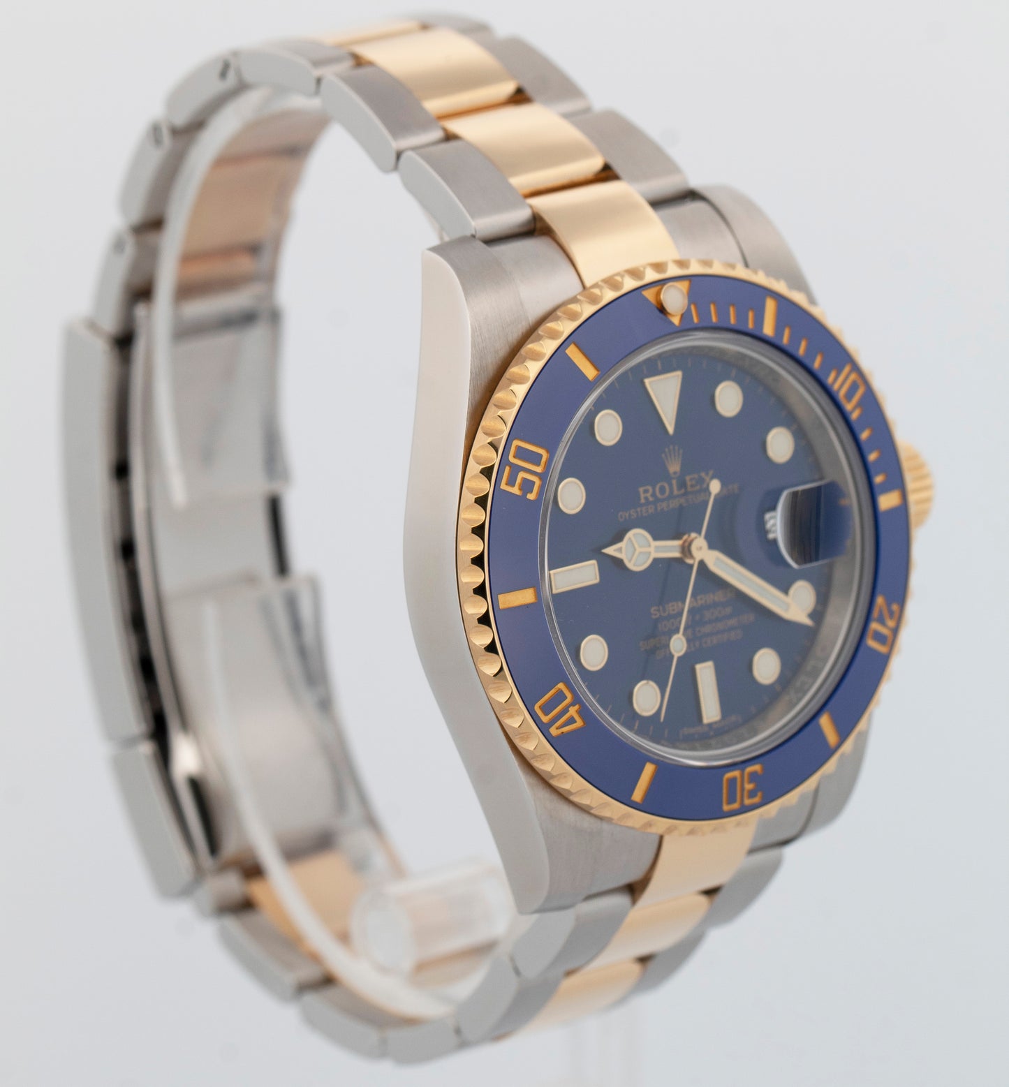2018 PAPERS Rolex Submariner Date BLUE Two-Tone Gold 40mm 116613 LB Watch BOX