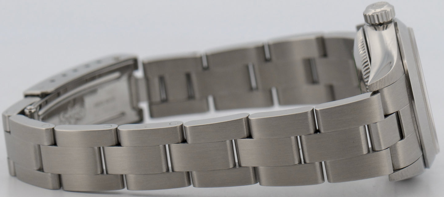 Rolex Oyster Perpetual 24mm SILVER Stainless Steel Oyster NO-HOLES Watch 76080