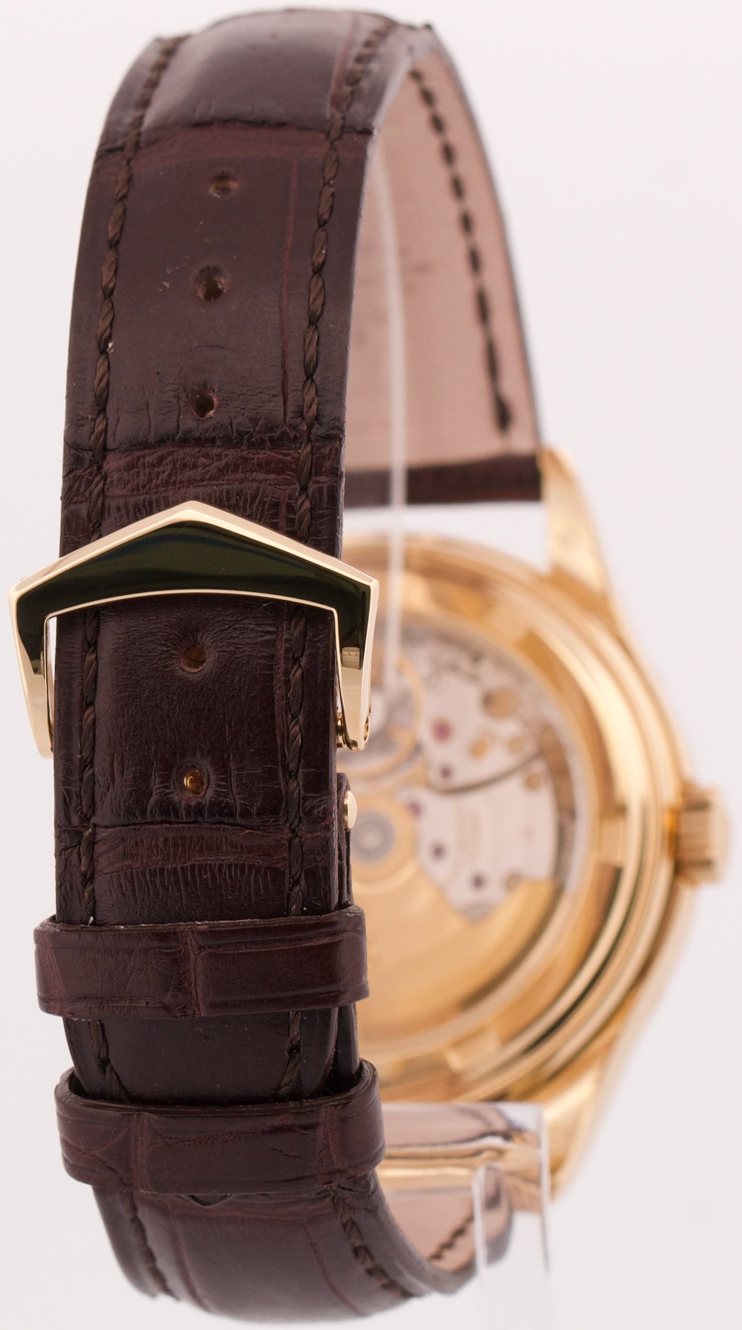 Patek Philippe Annual Calendar 18k Yellow Gold WHITE Leather 39mm 5146J Watch