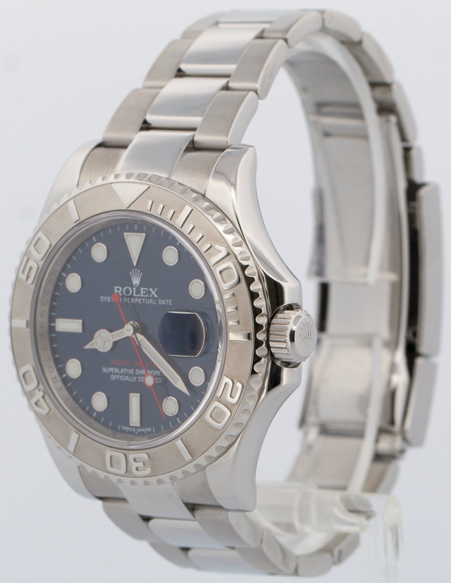 PAPERS Rolex Yacht-Master BLUE Platinum 40mm Stainless Steel Watch 116622 BOX