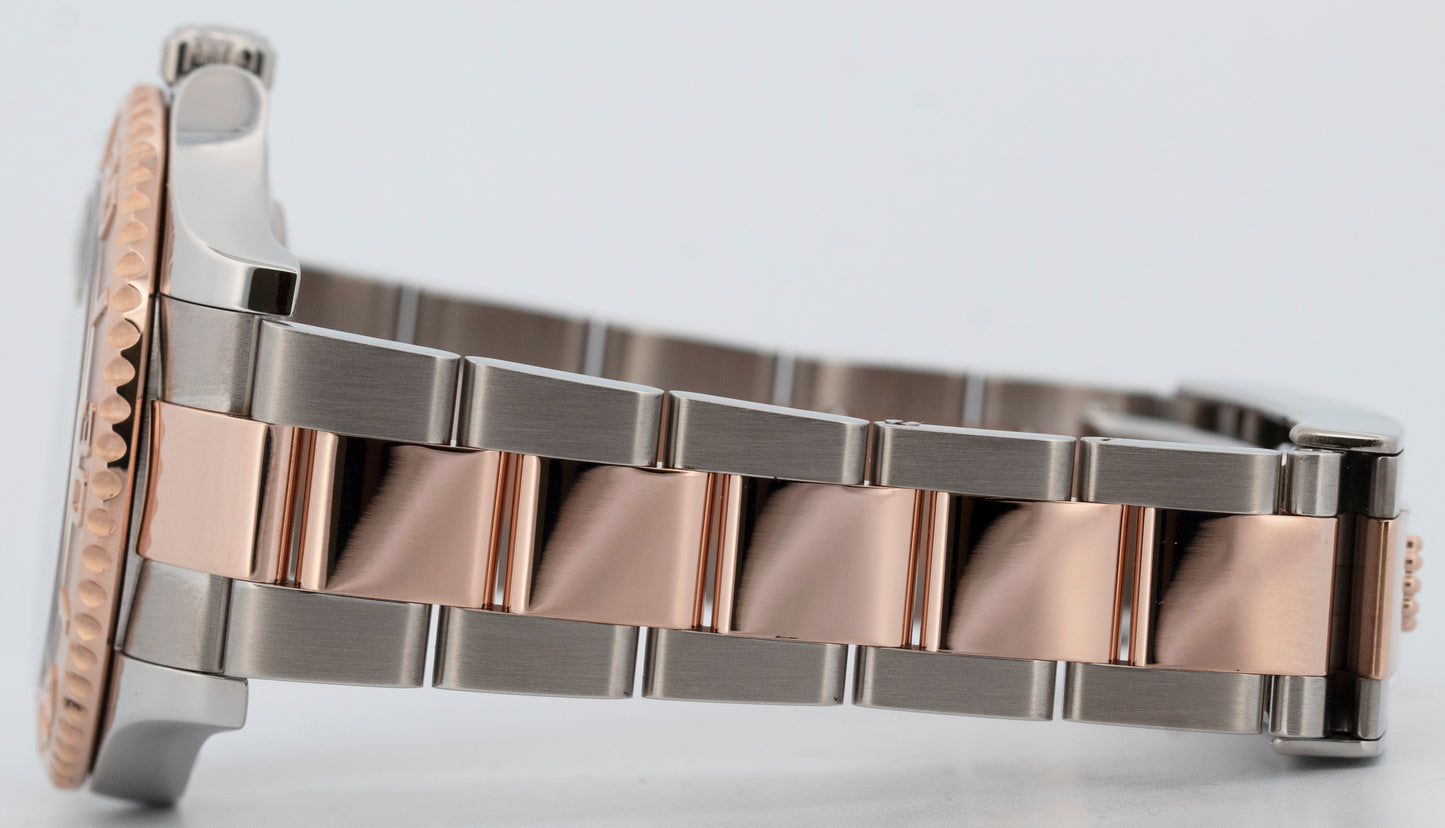 PAPERS Rolex Yacht-Master 37mm Two-Tone Steel Rose Gold BLACK Watch 268621 BOX