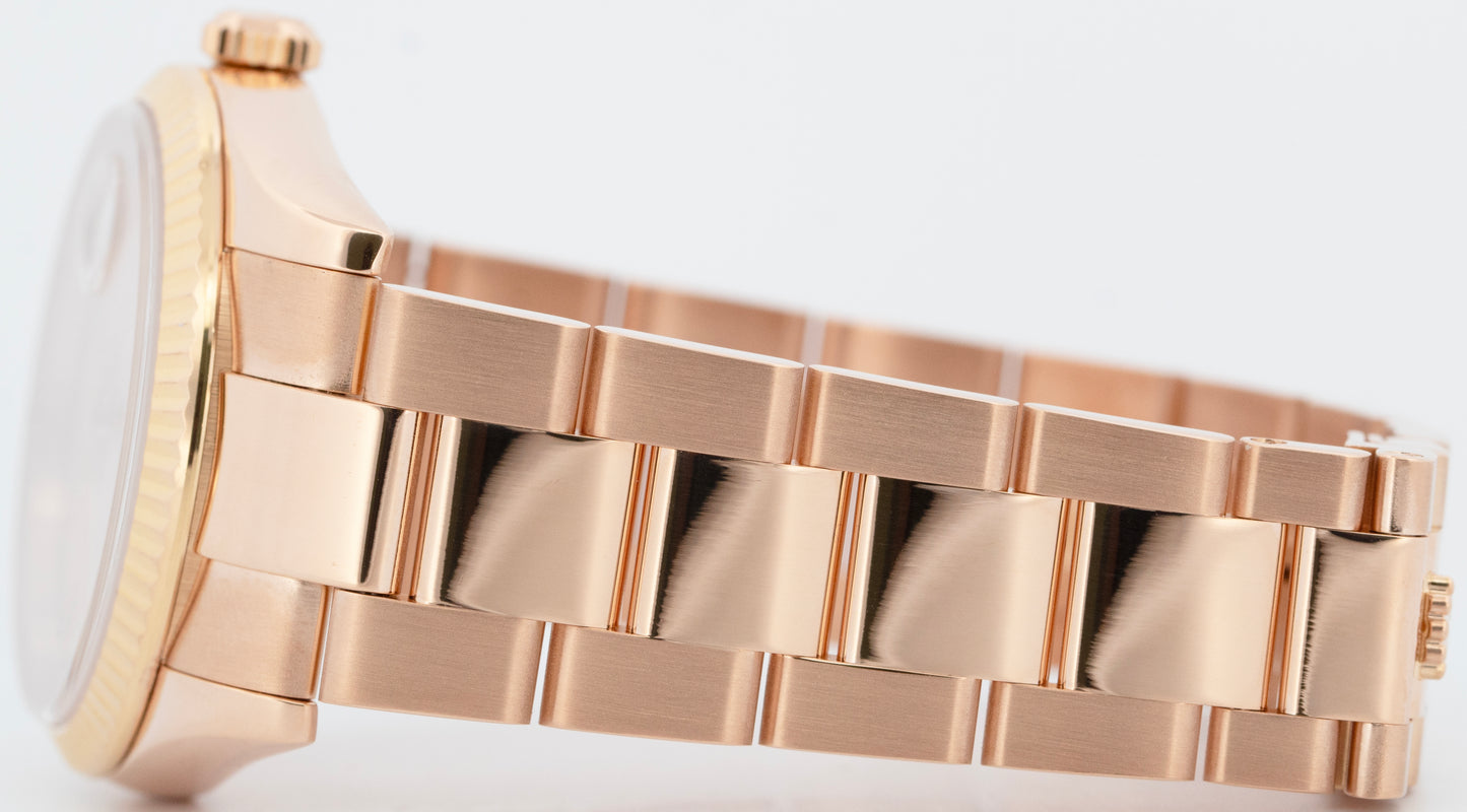 Rolex Day-Date Pink Roman Dial 18k Rose Gold Fluted OYSTER 36mm Watch 118235 BOX