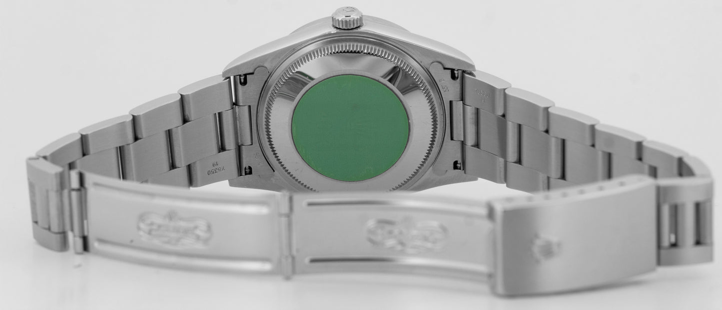 UNPOLISHED PAPERS Rolex Oyster Perpetual Air-King Blue 14010 Steel 34mm BOX