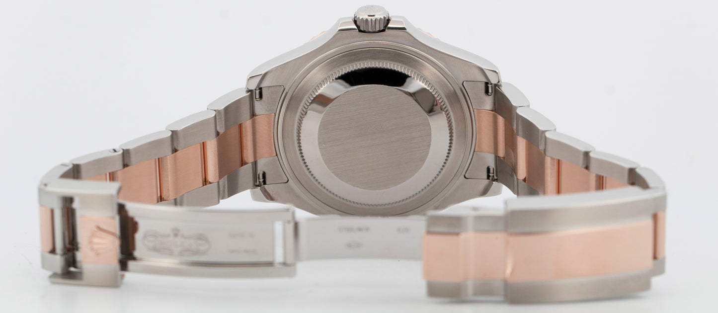 PAPERS Rolex Yacht-Master 37mm Two-Tone Steel Rose Gold BLACK Watch 268621 BOX