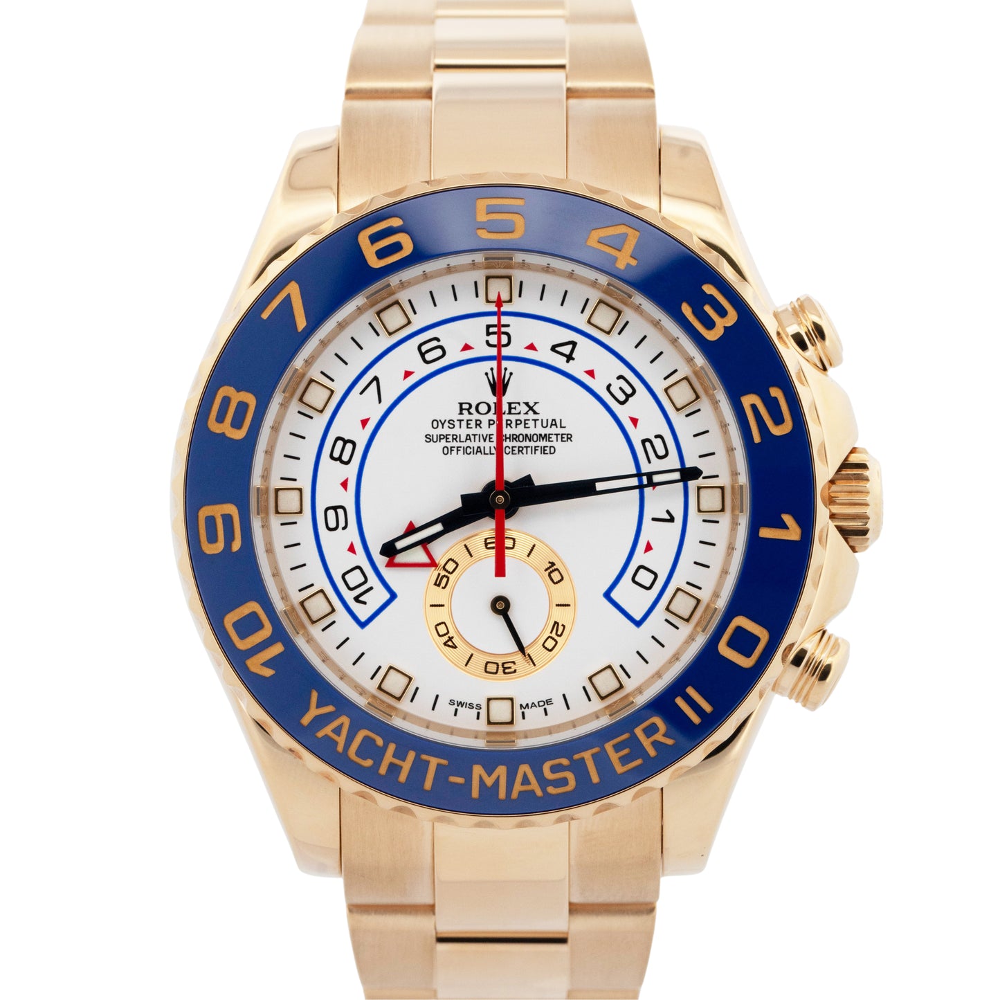 PAPERS Rolex Yacht-Master II 18K Yellow Gold 44mm White 116688 Watch BOX