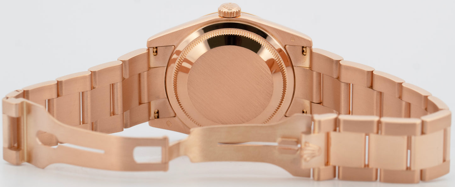 Rolex Day-Date Pink Roman Dial 18k Rose Gold Fluted OYSTER 36mm Watch 118235 BOX
