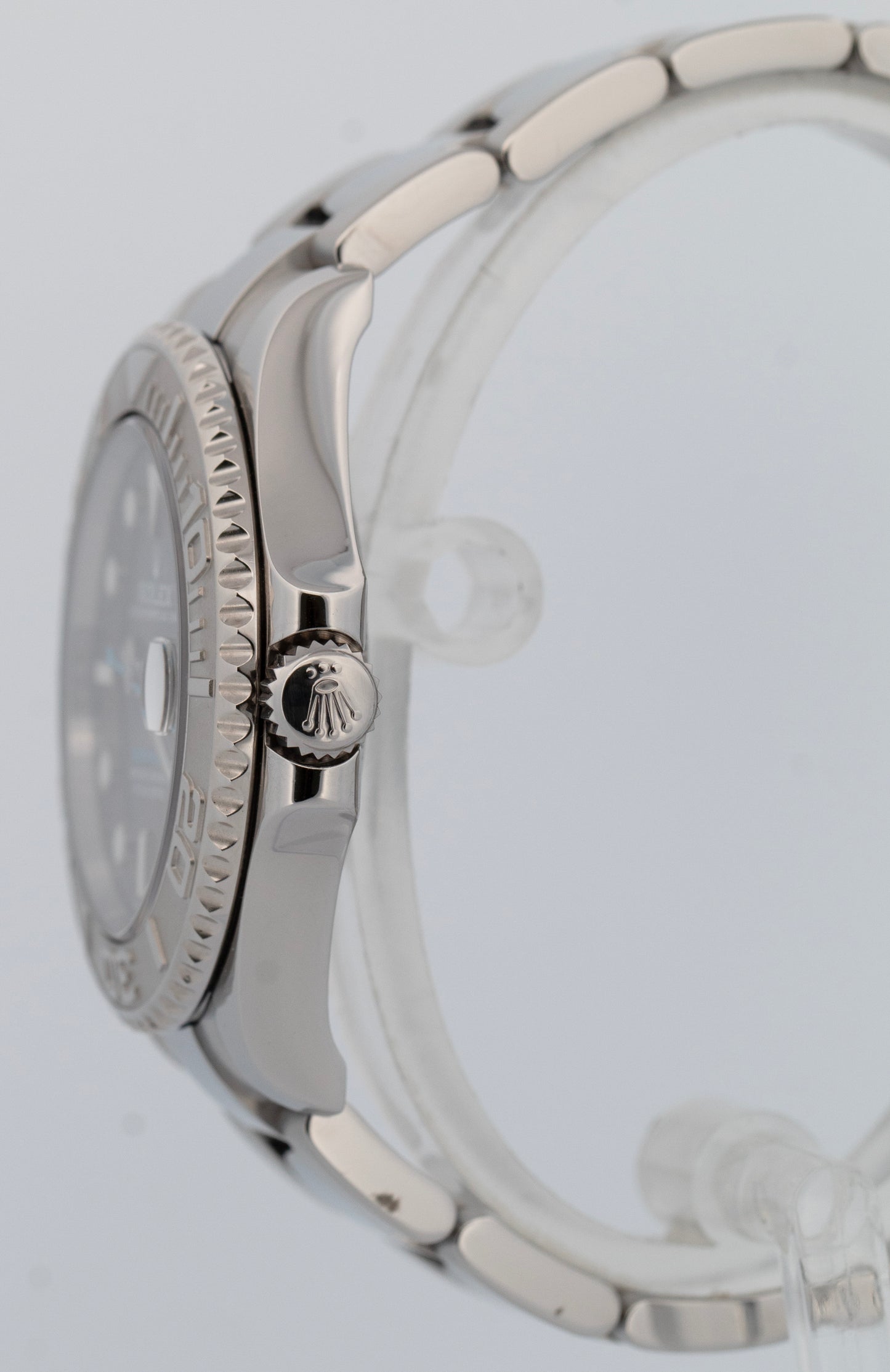 Rolex Yacht-Master Midsize Stainless Steel RHODIUM Blue Oyster 37mm Watch 268622