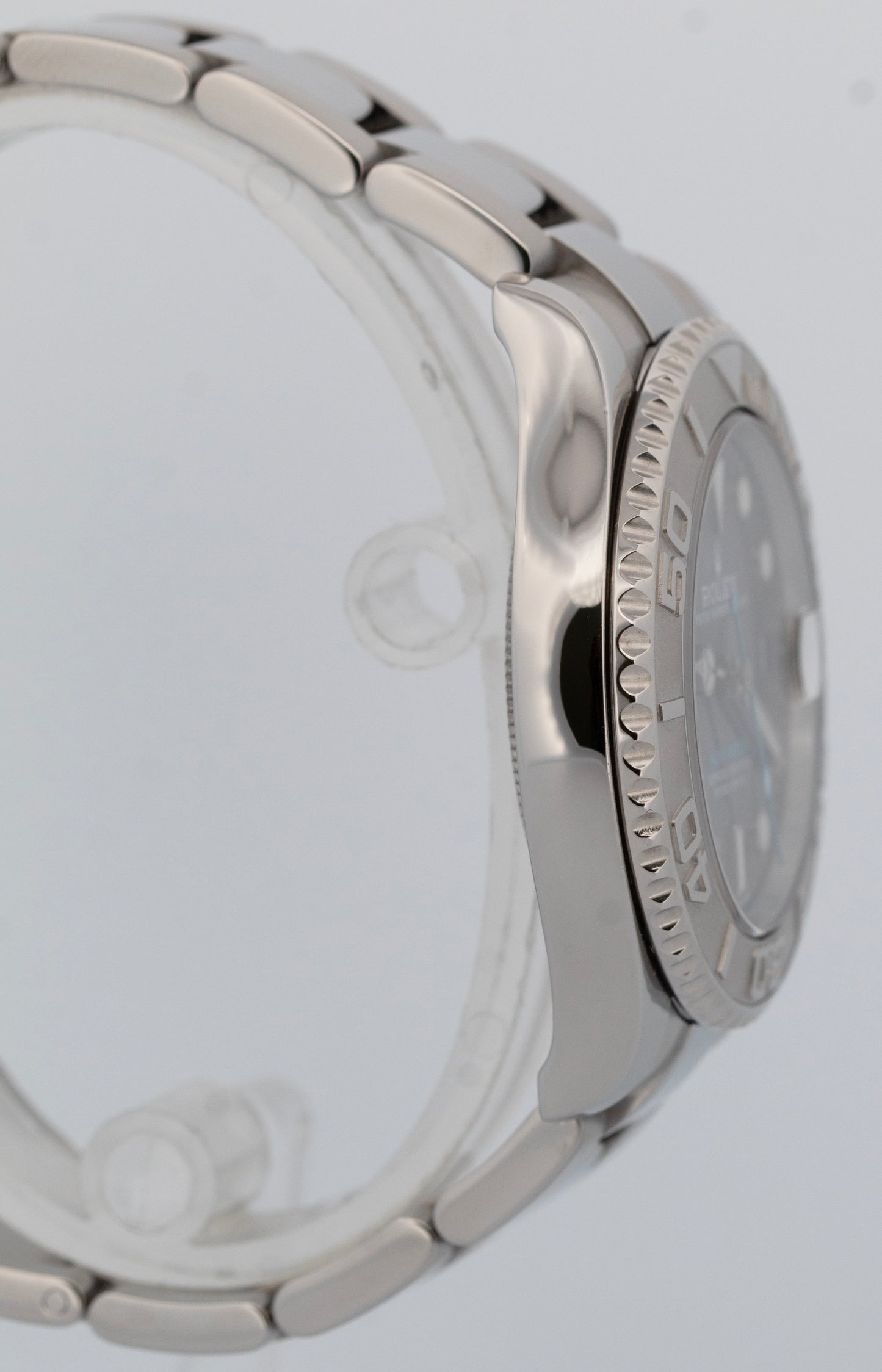 Rolex Yacht-Master Midsize Stainless Steel RHODIUM Blue Oyster 37mm Watch 268622