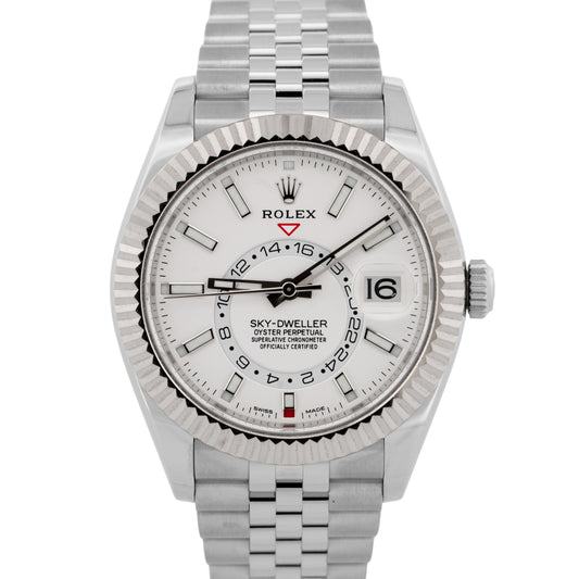 2021 PAPERS Rolex Sky-Dweller WHITE Stainless Steel 42mm 326934 Watch BOX