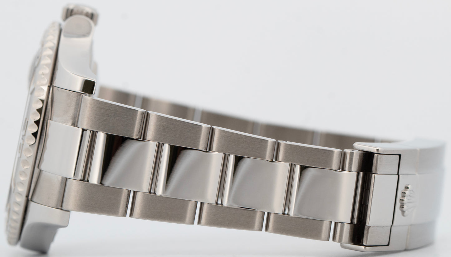 Rolex Yacht-Master Midsize Stainless Steel RHODIUM Blue Oyster 37mm Watch 268622