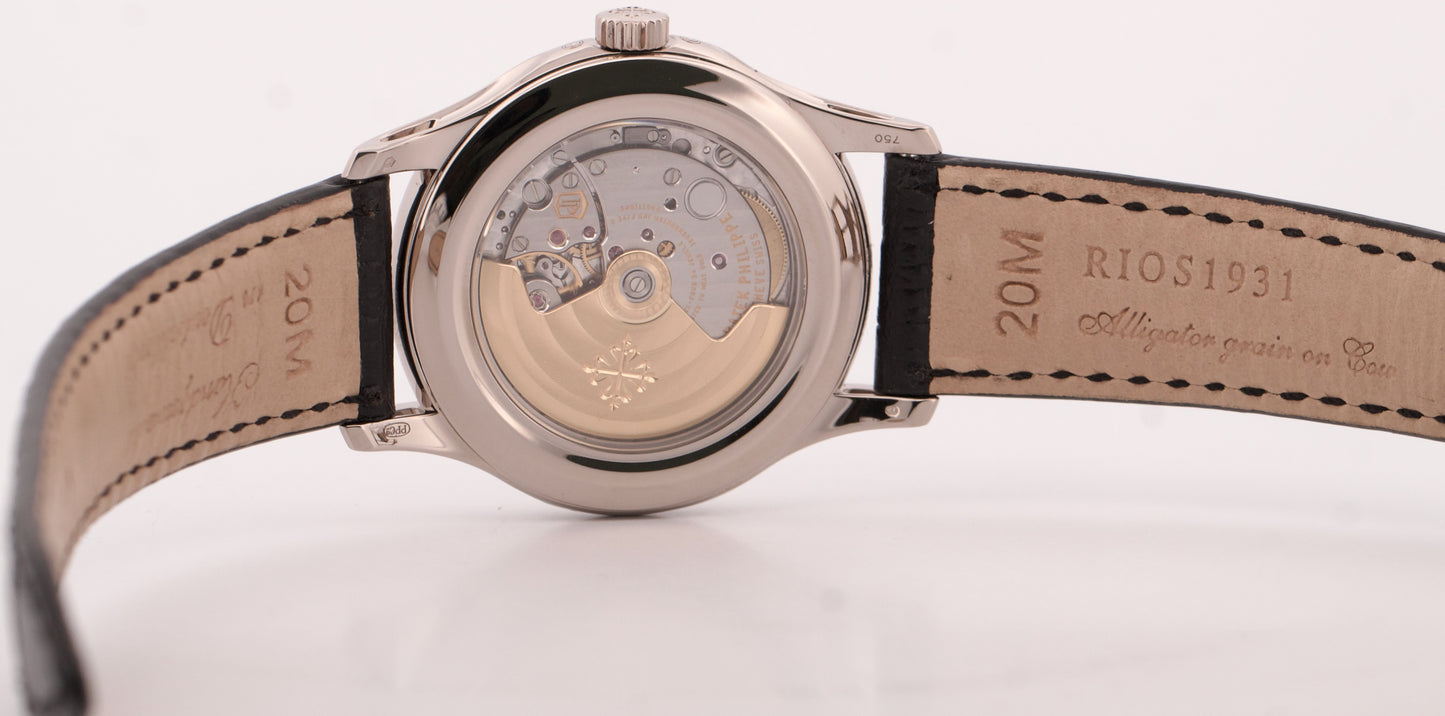Patek Philippe Annual Calendar 18K White Gold GRAY BLACK Leather 40mm 5205G