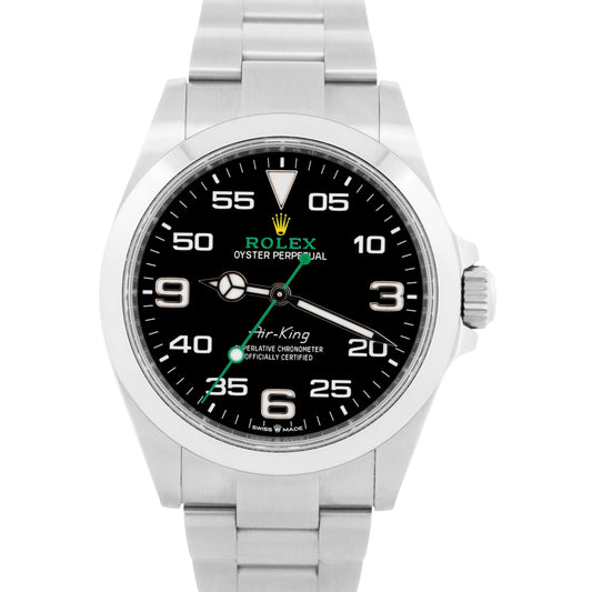 2025 PAPERS Rolex Air-King 40mm Green BLACK Stainless Steel Watch 126900 BOX