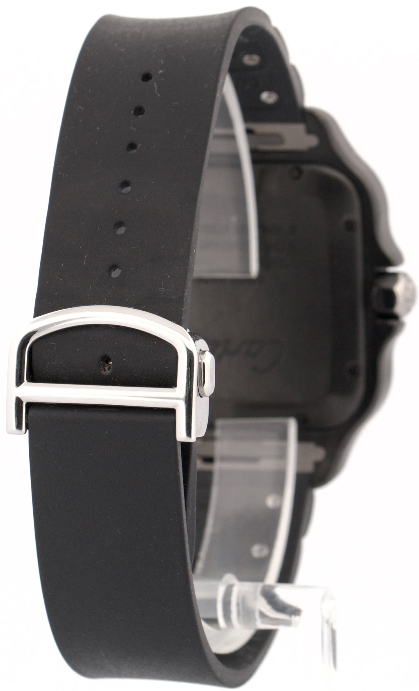 PAPERS Cartier Santos 39.8mm ADLC Black Stainless Steel 4072 Watch WSSA0039