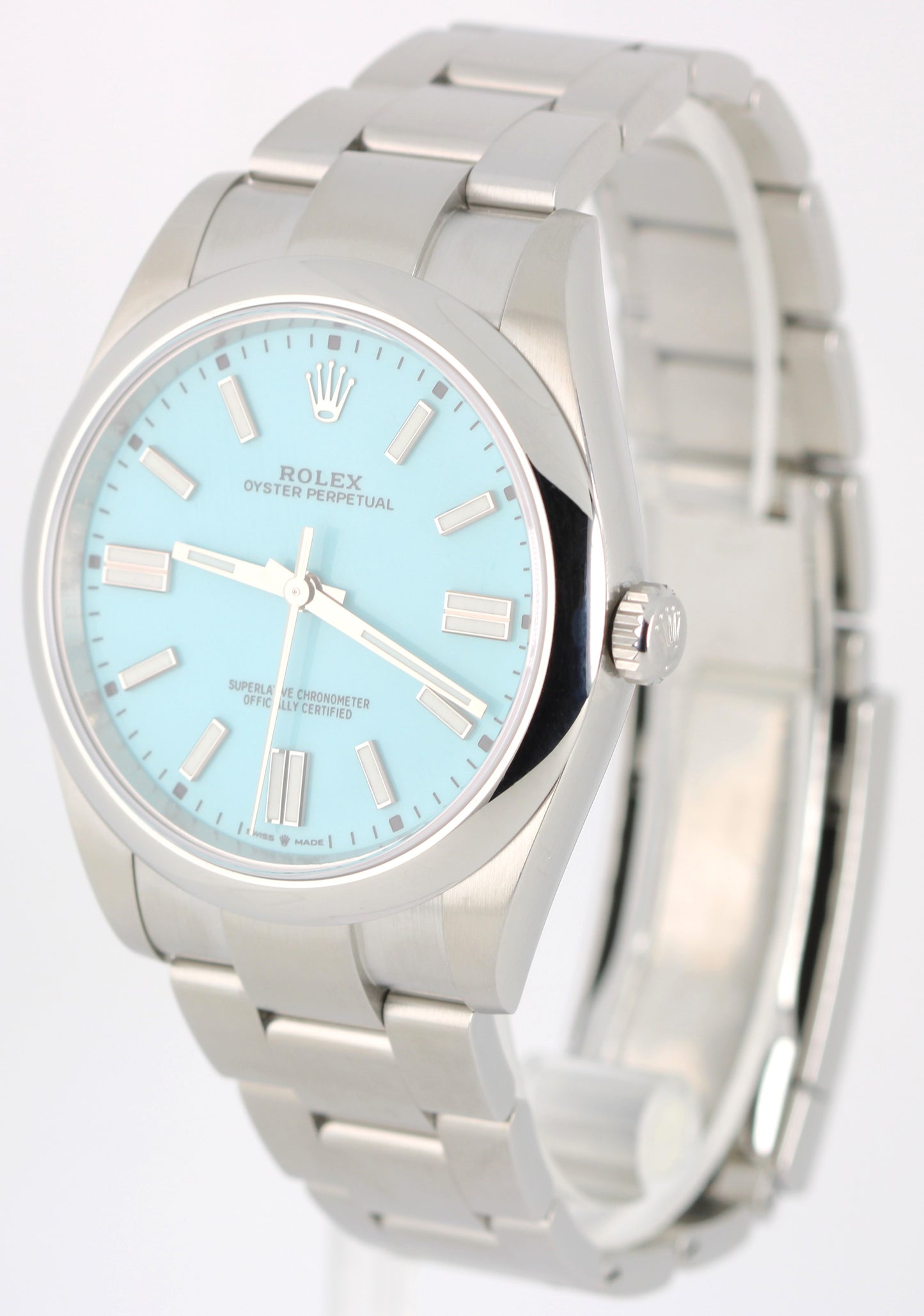 UNPOL. 2026 RSC + PAPERS  Rolex Oyster Perpetual TURQUOISE 41mm 124300 Watch BOX