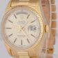 Rolex Day-Date President 36mm Silver Automatic 18K Yellow Gold Watch 18038