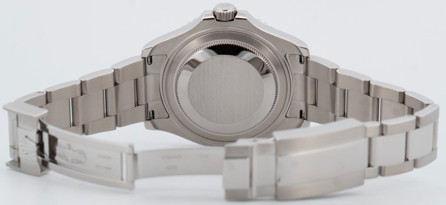 Rolex Yacht-Master Midsize Stainless Steel RHODIUM Blue Oyster 37mm Watch 268622