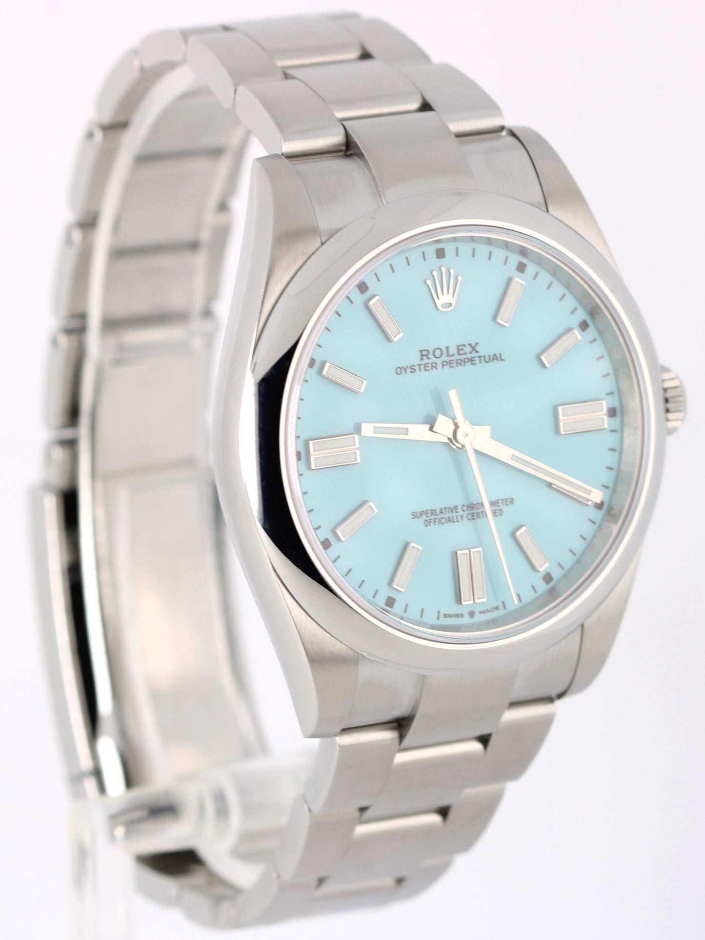 UNPOL. 2026 RSC + PAPERS  Rolex Oyster Perpetual TURQUOISE 41mm 124300 Watch BOX