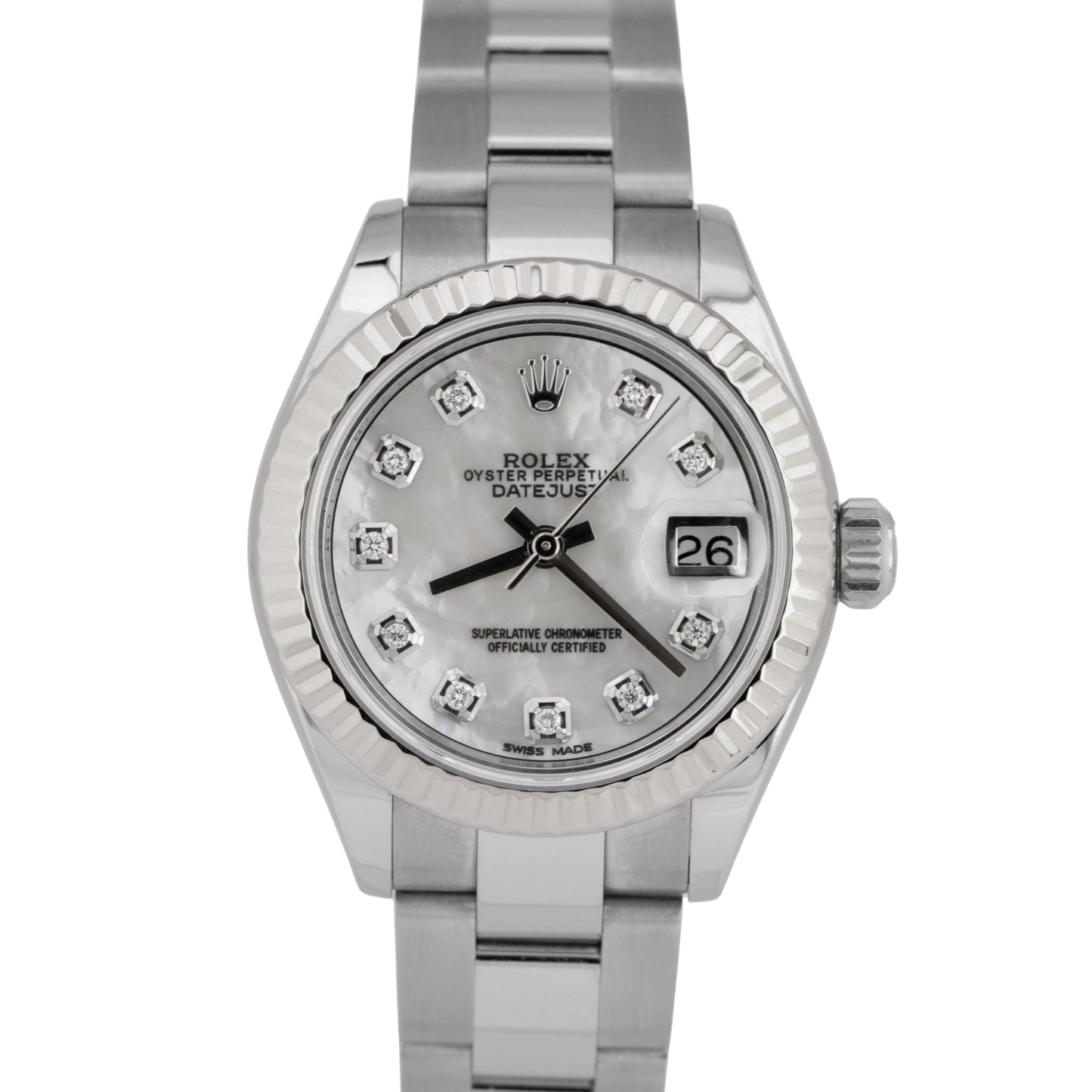 Rolex DateJust Jubilee 28mm Stainless Steel MOP DIAMOND 18K White Gold 279174